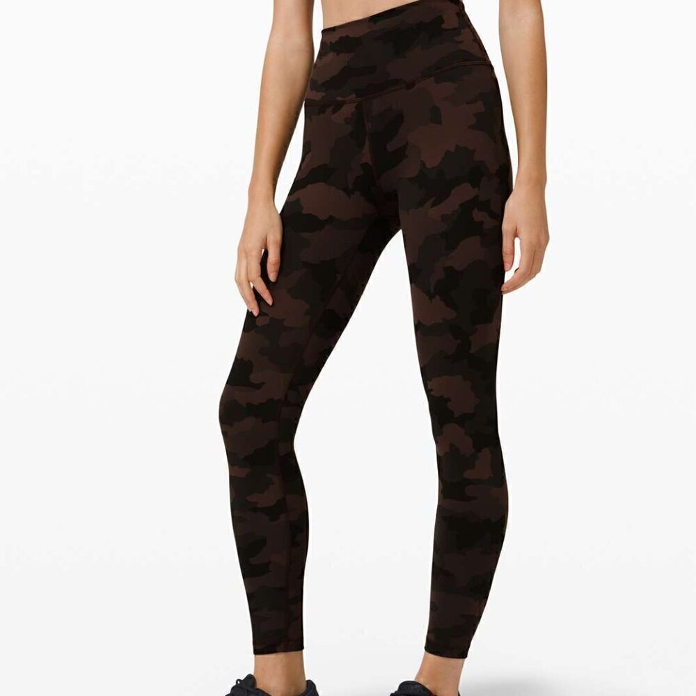 Lululemon Wunder Train High-Rise Tight 25" - 4 Heritage 365 Camo Brown Earth